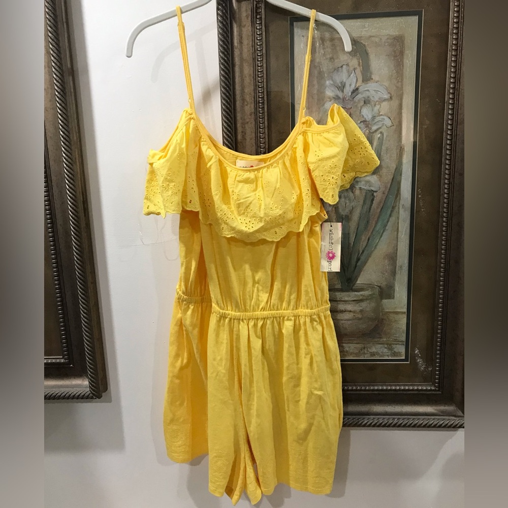 Yellow Off-Shoulder Eyelet Romper - Women Intimates & Sleepwear